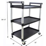 MaxWorks 80774 3-Shelf Utility Plastic Cart with Wheels-225 Lbs Maximum Capacity