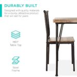 Best Choice Products 5-Piece Metal and Wood Indoor Modern Rectangular Dining Table Furniture Set for Kitchen, Dining Room, Dinette, Breakfast Nook w/ 4 Chairs – Drift Brown