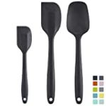 Cooptop Silicone Spatula Set – Rubber Spatula – Heat Resistant Baking Spoon & Spatulas(Black)
