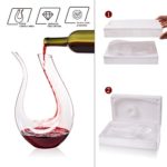 1500ML Crystal Glass 51 Oz Wine Decanter Wine Carafe Gifts for Red Wine Lover, Decanter with Wine Accessories – Wine Bottle Opener, Wine Stopper & Pourer, Cleaning Brush & Beads, Drying Stand