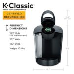 Keurig K-Classic Coffee Maker, Single Serve K-Cup Pod Coffee Brewer, 6 to 10 oz. Brew Sizes, Black (Renewed)