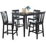 Mainstays 5-piece Counter Height Dining Set, Warm in Black