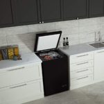 COOLHOME 3.5 Cubic Feet Chest Freezer with Removable Basket, from 6.8? to -4? Free Standing Compact Fridge Freezer for Home/Kitchen/Office/Bar (black)