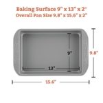 Farberware Nonstick Bakeware Baking Pan Set / Nonstick Cake Pan Set, Rectangle – 2 Piece, Gray