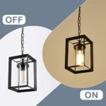 HMVPL Farmhouse Pendant Lighting Fixtures, Black Mini Hanging Chandelier Swag Lamp with Glass Shade, Industrial Ceiling Lights for Kitchen Island Table Dining Room Over Sink Hallway Bedroom