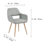 Modern Dining Chairs Accent Armchair for Kitchen, Dining, Bedroom, Living Room Stylish Easy Assemble Side Chairs Set with Grey Covers