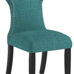 Modway Curve Mid-Century Modern Upholstered Fabric with Nailhead Trim in Teal, One Chair