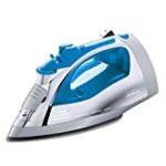 “Sunbeam Steammaster Steam Iron | 1400 Watt Large Anti-Drip Nonstick Stainless Steel Iron with Steam Control and Retractable Cord, Chrome/Blue”.