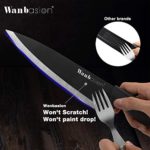 Wanbasion 6 Pieces Matte Black Titanium Plated Knife Set Stainless Steel Forged Kitchen Knife Set Sharp Professional Knife Set with Sheath, Scratch Resistant And Rust Proof, For Chef Cooking Cutting