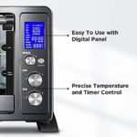 Toshiba AC25CEW-BS Digital Toaster Oven with Convection cooking and 9 Functions, 1500W, 6-Slice Bread/12-Inch Pizza, Black Stainless Steel