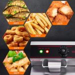 ARLIME 12.7QT Electric Countertop Deep Fryer 2-Basket Home Kitchen Commercial Restaurant With Stainless Steel Double Electric Fryer Basket and Temperature Control 5000W