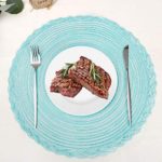 U’COVER Round Placemats for Dining Table Set of 6,Cotton Woven Placemats Non Slip Heat Resistant Washable Place Mats Table Protective Decor Mat 15 inch (Aqua, 6)