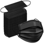 Black Disposable Face Masks, 100 Pcs Black Face Masks 3 Ply Filter Protection