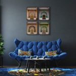 Boho Wall Art Print India – Set of 4, 8×10 – Bohemian Decor for Bedroom, Living Room, Walls – Moroccan Artwork, Indian Home Decor – Rustic, Unframed Pictures of Jaipur Palace Doors, Rajasthan