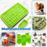Ice Cube Tray With Lid and Bin | 55 Mini Nuggets Ice Tray For Freezer | Comes with Ice Container, Scoop and Cover | Good Size Ice Bucket