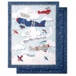 Sammy & Lou Adventure Awaits Vintage Airplane Theme Nursery 4 Piece Baby Boy Crib Bedding Set