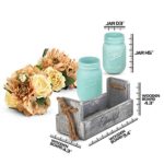 GBtroo Mason Jar Table Centerpiece – Rustic Coffee Table Decor with 2 Mason Jars – Table Centerpieces for Dining Room Decoration – Living Room and Kitchen Table Decorations – Cute Flower Center Pieces