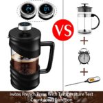 iwoxs French Press Coffee Maker 34 Ounce With temperature test and countdown function coffee press Thickened Explosion-Proof Borosilicate Glass No coffee grounds keep the original taste of coffee