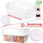 Alpacasso Fridge Organizer Storage Bins Stackable Freezer Kitchen Containers with Handles BPA Clear Organization Fridge Stackable Organizer for Cabinet Drawer and Pantry Pack of 8.