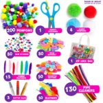 Blue Squid Arts & Craft Supplies for Kids – Easy Store Bag of Assorted Kids Craft Art Supply, Kindergarten Homeschool Supplies Craft Set, DIY Crafting Kit, Crafting School, Toddlers Age 4 5 6 7 8 9
