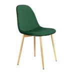 YJCfurniture Dining Chairs Set of 4 Mid Century Modern Side Chairs,Retro Velvet Upholstered Dining Chair with Metal Tube (Green)
