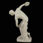European Figure Sculpture Statue, Discus Thrower Sculpture Sport Body Creative Sandstone Statue Artwork Home Decoration Abstract Character Ornament