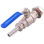 DERNORD 1/2 Inch Stainless Stee Ball Valve Weldless Bulkhead For Home Brew Kettle (1/2 NPT to 1/2 Barb Hose)