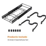 Pot Organizer Rack for Cabinet,Expandable Pot Organizer Rack, Pans Pots Lid Organizer Rack Holder,Kitchen Cabinet Pantry Bakeware Pot Lid Holder?Organizer Rack Holder with 10 Adjustable Compartments