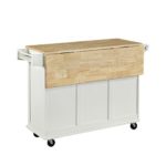Home Styles Liberty Kitchen Cart with Wood Top – White