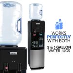 Igloo IWCTL352CHBKS Stainless Steel Hot & Cold Top-Loading Water Cooler Dispenser, Holds 3 & 5 Gallon Bottles, Child Safety Lock, Perfect For Homes, Kitchens, Offices, Dorms, black