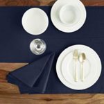 Solino Home Dru Cotton Linen Table Runner – 14 x 90 Inch, Navy Table Runner – Natural Fabric Machine Washable