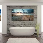 Canvas Wall Art Beach Sunset Ocean Nature Pictures Long Canvas Artwork Prints Contemporary 20in x40in Wall Art Decor for Home Living Room Bedroom Decoration Office Wall Decor Framed Ready to Hang …