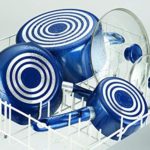 T-fal Excite ProGlide Nonstick Thermo-Spot Heat Indicator Dishwasher Oven Safe Cookware Set, 14-Piece, Blue