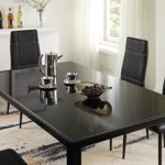Yileiduo , 7 Piece Kitchen Dining Set, Glass Table Top with 6 Leather Chairs