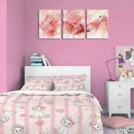 tigeridge Abstract Wall Art Pink Canvas Pictures Abstract Contemporary Canvas Artwork for Girl Bedroom Living Room Bathroom Kitchen Office Home Wall Decor Framed Ready to Hang 12″ x 16″ 3 Pieces