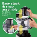 Hamilton Beach 70725A 12-Cup Stack & Snap Food Processor and Vegetable Chopper, Black (Renewed)