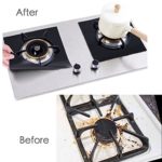 Stove Burner Covers – Gas Stove Protectors Black 0.2mm Double Thickness, Reusable, Non-Stick, Fast Clean Liners for Kitchen/Cooking. Size 10.6″ x 10.6″ BPA Free(8 Packs)