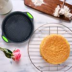 9 Inch Round Silicone Cake Mold Pan,Bread Pans for Baking,Non-Stick Reusable Large Cake Bakeware with Silicone Handles for Baking Chocolate/Layer Cake/Chiffon Cake/Jello,BPA Free (2 Pack)