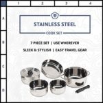 STANSPORT – Heavy Duty 7-Piece Stainless Steel Clad Cookware Set