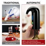 Electric Wine Aerator Pourer, Smart Automatic Wine Dispenser, Filter Aerating Pourer and Decanter Spout, With Vacuum Wine Stopper, Red White Wine Accessories for Wine Enthusiast (Classic Black)