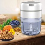 Automatic Food Chopper,Mini Food Processor,Electric Small Food Processor,Automatic Food Chopper For Garlic,Onion,Veggie,Fruit,Salad Mince/Puree 250ML with Two Stainless Steel Blade
