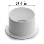 Vent Systems 4″ inch Air Vent Duct Connector Flange Straight Ventilation Pipe Plastic Ducting Connector Plate for Cooling Heating Ventilation System HVAC 4″ inch