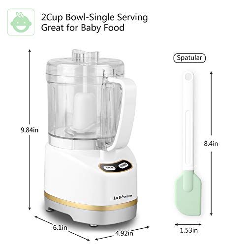 La Reveuse Electric Mini Food Processor with 200 Watts,2Cup Prep Bowl