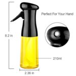 Oil Sprayer for Cooking, 210ml Olive Oil Dispenser Bottle, Premium Cooking Gadgets, Best Kitchen Gadgets for Cooking, Widely Used for Salad, BBQ, Baking, Roasting, Frying (Black)