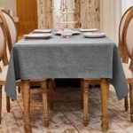 BALCONY & FALCON Rectangle Cotton Linen Tablecloth Heavy Weight Classic Table Cloth Washable 55 x 70 Inch Wrinkle and Water Resistant SquareTable Cover for Indoor and Outdoors