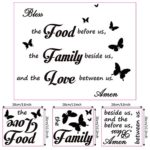 Dinner Prayer Wall Decor Decal Meal Prayer Wall Decor Kitchen Prayer Stickers Bless The Food Before Us Sign Wall Sticker Quote Decal Stickers for Home Decorations Kitchen Dining Room