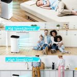 COMFYHOME 3-IN-1 Portable Air Conditioner, Evaporative Air Cooler w/ Cooling ? Humidifier, 3 Wind Speeds, 4 Casters, 65° Oscillation, 12H Timmer? Remote, 455 CFM, Cools 170 Square Feet for Room Office