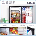 Compact Refrigerator, TACKLIFE 3.2 Cu.Ft Low Noise Mini Fridge with Freezer, Single Door, Energy Saving, Low-frost Mini Fridge for Bedroom, Office, RV or Dorm with Crisper Drawer, Silver – MVSFR321