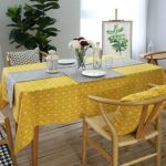 meioro Table Cloth Cover Yellow Table Cloths Rectangular Oblong Tablecloth Cotton Linen Washable Tablecloths Christmas Kitchen Farmhouse Holiday Fall Table Cover 47 x 70 Inch