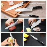 Enowo Chef Knife Ultra Sharp Kitchen Knife Set 3 PCS,Premium German Stainless Steel Knife with Finger Guard Clad Dimple,Ergonomic Handle and Gift Box